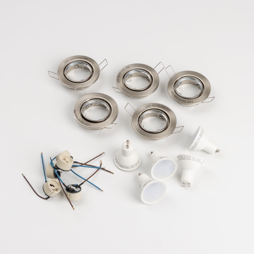 SET 5x ugradnih svetala za kupatilo 1xGU10/4W/230V IP23 mat hrom