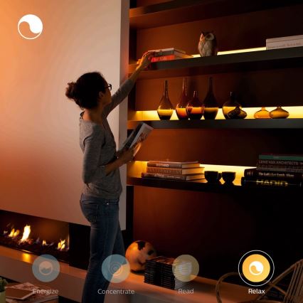 KOMPLET - LED RGBW prigušiva traka Philips Hue WHITE AND COLOR AMBIANCE 2m LED/20W/230V + 2x LED prigušiva sijalica Philips A60 E27/9W/230V 2000-6500K