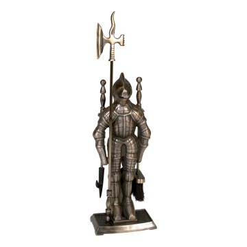 Set livenih alata za kamin, 4 kom, model Vitez, mesing