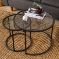 SET od 2 kom. konferencijski stočići TOKYO, prečnika 42/60 cm, crne boje