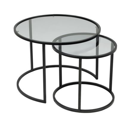 SET od 2 kom. konferencijski stočići TOKYO, prečnika 42/60 cm, crne boje