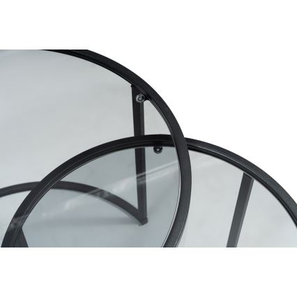 SET od 2 kom. konferencijski stočići TOKYO, prečnika 42/60 cm, crne boje