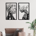 Set od 2 komada zidnih dekoracija 86x63 cm – Drvo života, metal