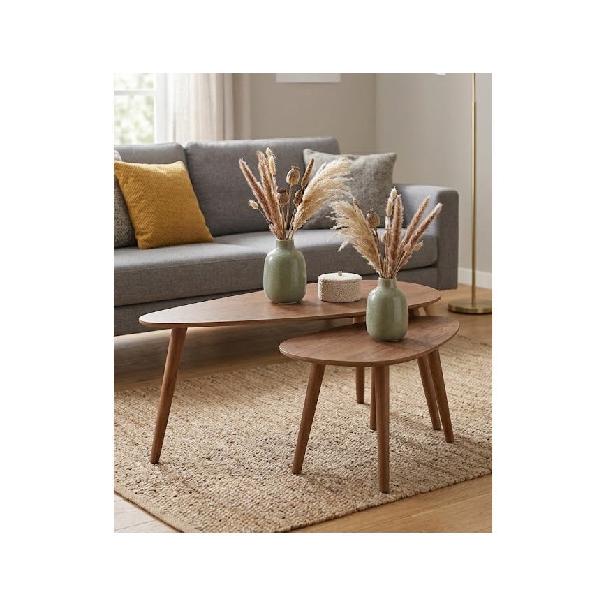 Set od 2 konferencijska stočića SOLE 60/80x30/40 cm, boja oraha