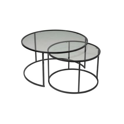 Set od 2 konferencijska stočića TOKYO, prečnik 60/80 cm, crne boje