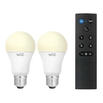 Set od 2 LED prigušive sijalice A60 E27/9W/230V 2700K Wi-Fi + daljinski upravljač - WiZ