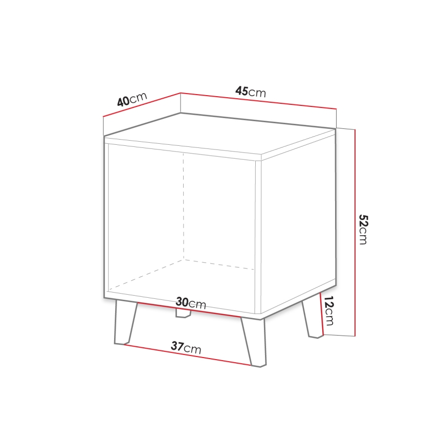 Set od 2 noćna stočića VAMOS 52x45 cm, antracit