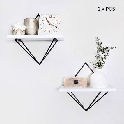 Set od 2 polica DIA, bela/crna
