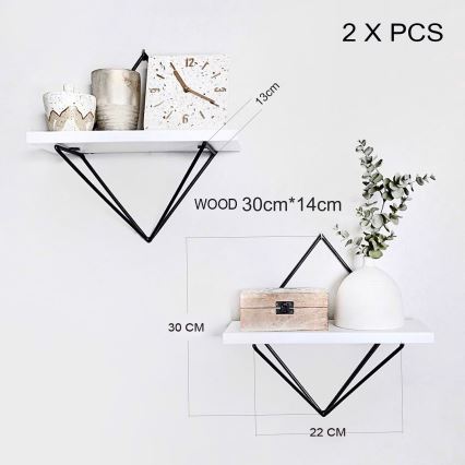 Set od 2 polica DIA, bela/crna