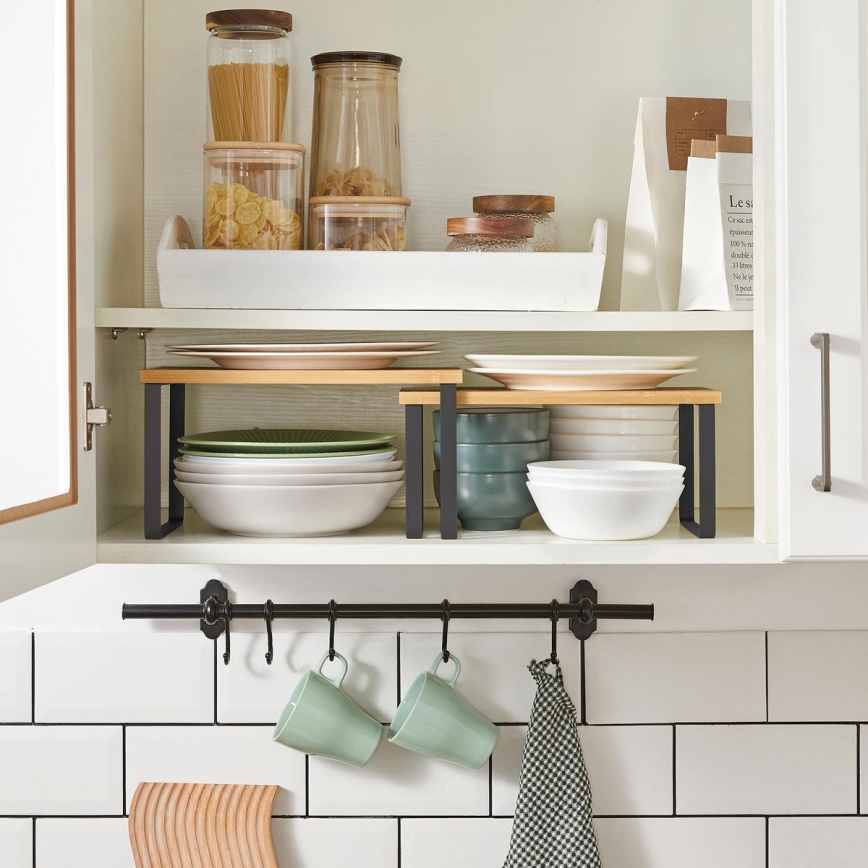 Set od 2 police za odlaganje MARGE, crne/braon boje