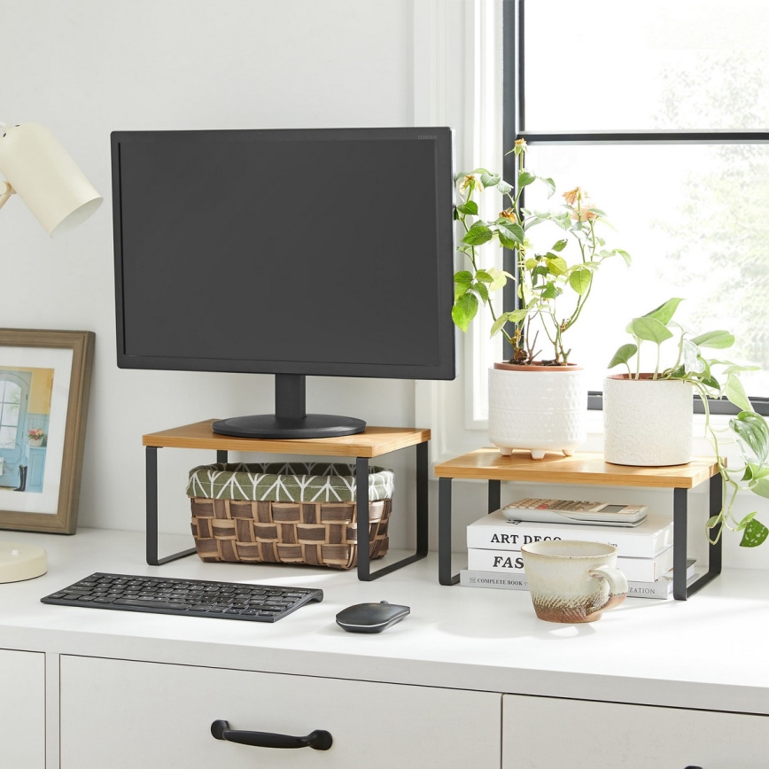 Set od 2 police za odlaganje MARGE, crne/braon boje