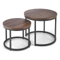 SET od 2 stolića za kafu OREO, prečnici 43/53 cm, crna/orah