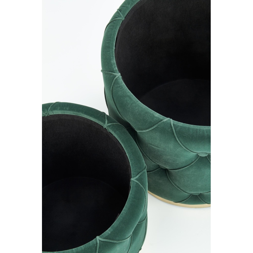 Set od 2 taburea POLLY, prečnika 40/44 cm, zelena/zlatna