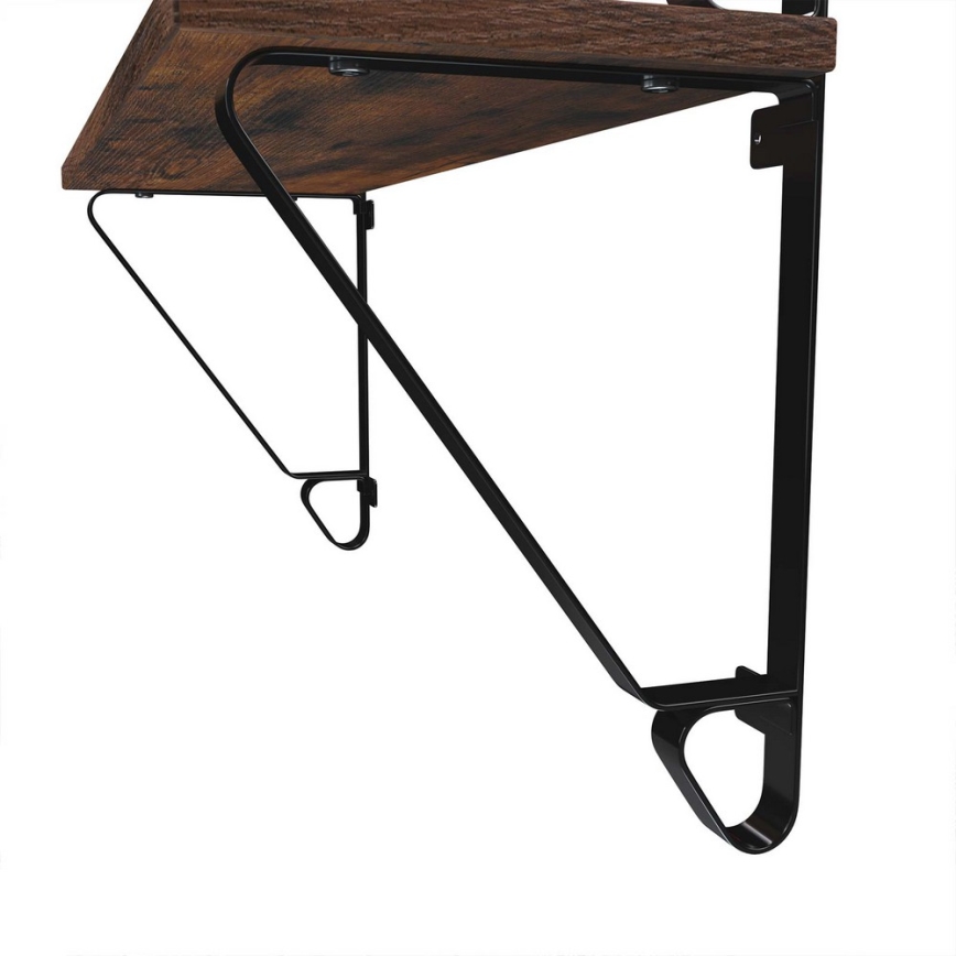 Set od 2 zidne police SHELFY braon/crna