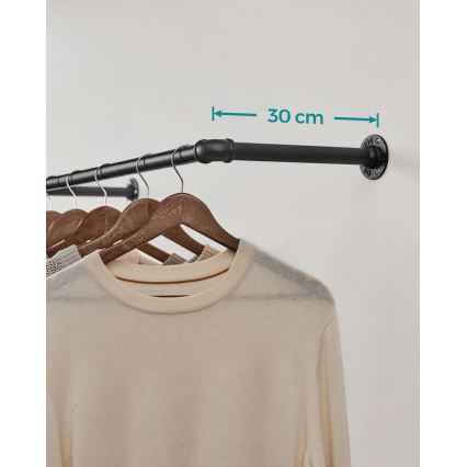 Set od 2 zidne vešalice za ramena LINEA, crna