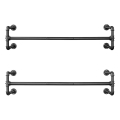 Set od 2 zidne vješalice za odjeću LINEA, crne
