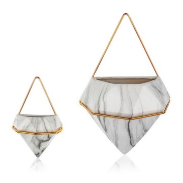 SET OD 2 zidnih saksija SEMELA 23x20 cm, zlatne