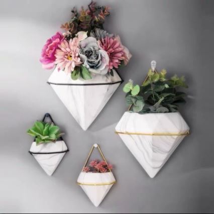 SET OD 2 zidnih saksija SEMELA 23x20 cm, zlatne