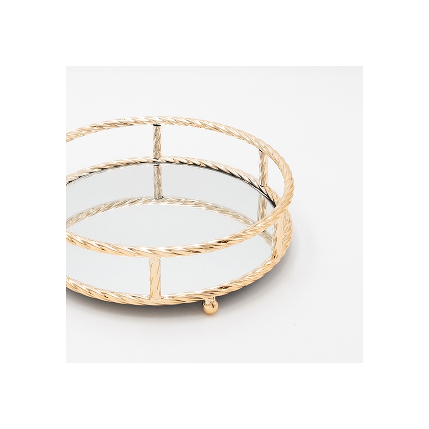 SET od 3 dekorativna pladnja, prečnici 27/33/37 cm, zlatni