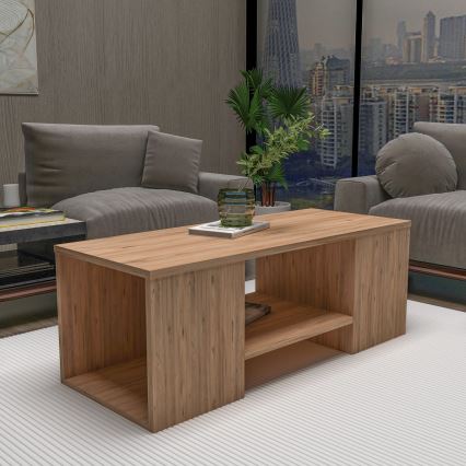 SET od 3 konferencijska stočića SOLIS 45/45/100x30/30/40 cm bež/smreka