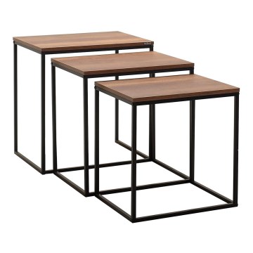 Set od 3 konferencijska stolića, braon