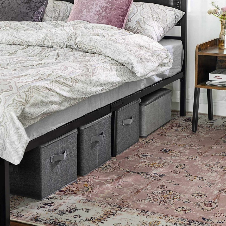 Set od 3 kutija za odlaganje sa zatvaračem CURAN, sive