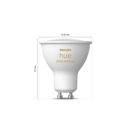 SET 3x LED prigušiva sijalica Philips Hue WHITE AMBIANCE GU10/4,2W/230V 2200-6500K