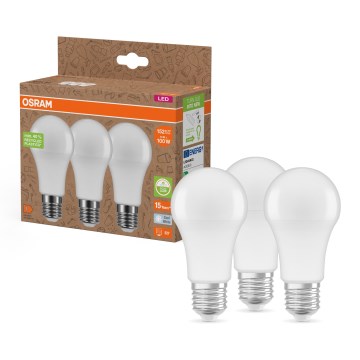 Set od 3 LED sijalica od reciklirane plastike A100 E27/14W/230V 4000K - Osram