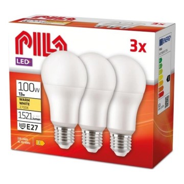 Set od 3 LED žarulje Philips Pila E27/13W/230V 2700K
