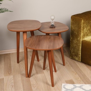 Set od 3 pomoćna stočića TYN, braon