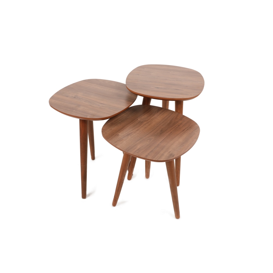 Set od 3 pomoćna stočića TYN, braon