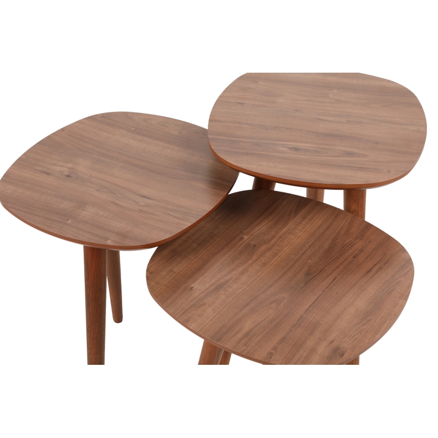 Set od 3 pomoćna stočića TYN, braon