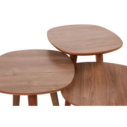 Set od 3 pomoćna stočića TYN, braon