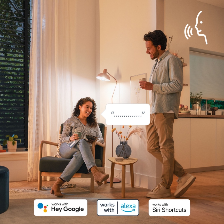 KOMPLET 3x LED RGB prigušiva sijalica Philips SMART C37 E14/4,9W/230V 2200-6500K CRI 90