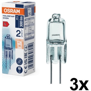 Set od 3 sijalice za rernu HALOSTAR G4/20W/12V 2700K - Osram