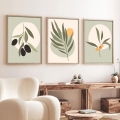 Set od 3 slike u ramovima 50x70 cm — motiv lišća
