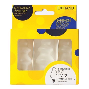 Set od 3 zamenske sijalice TREE E10/20V/0,1A, bela, Proizvedeno u Češkoj