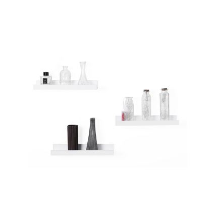 Set od 3 zidne police SHELFY, bele