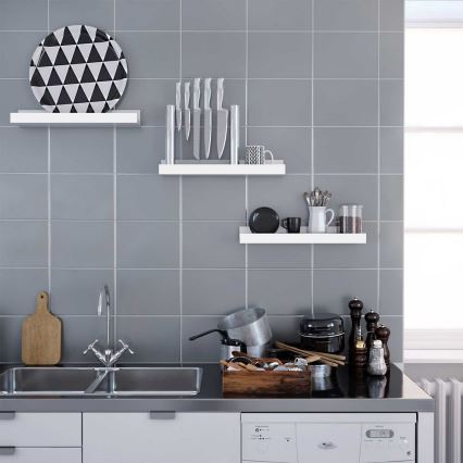 Set od 3 zidne police SHELFY, bele