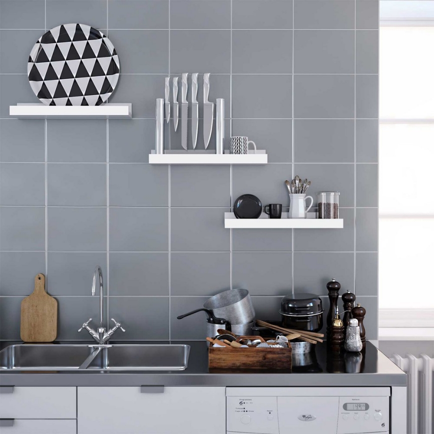 Set od 3 zidne police SHELFY, bele