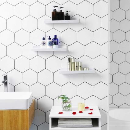 Set od 3 zidne police SHELFY, bele