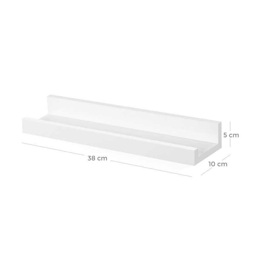 Set od 3 zidne police SHELFY, bele