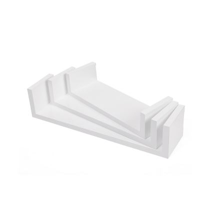 Set od 3 zidne police SHELFY, bele
