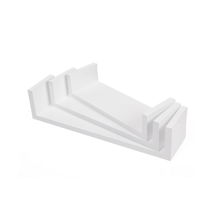 Set od 3 zidne police SHELFY, bele
