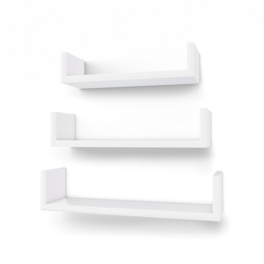 Set od 3 zidne police SHELFY, bele