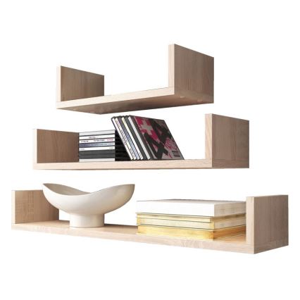 SET od 3 zidne police TRIO sonoma hrast