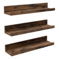 Set od 3 zidnih polica SHELFY 38x5x10 cm, braon
