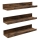 Set od 3 zidnih polica SHELFY 38x5x10 cm, braon