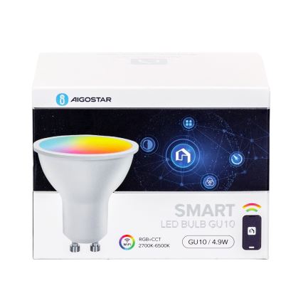 SET od 4 prigušiva LED RGBW sijalica Smart GU10/4,9W/230V 2700-6500K - Aigostar