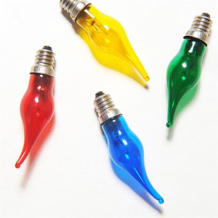 Set od 4 rezervne sijalice GLORIA E10/14V/0,1A u boji, Proizvedeno u Češkoj